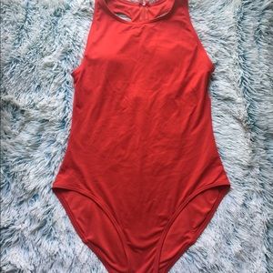 Carmen Marc Valvo swimwear red one piece